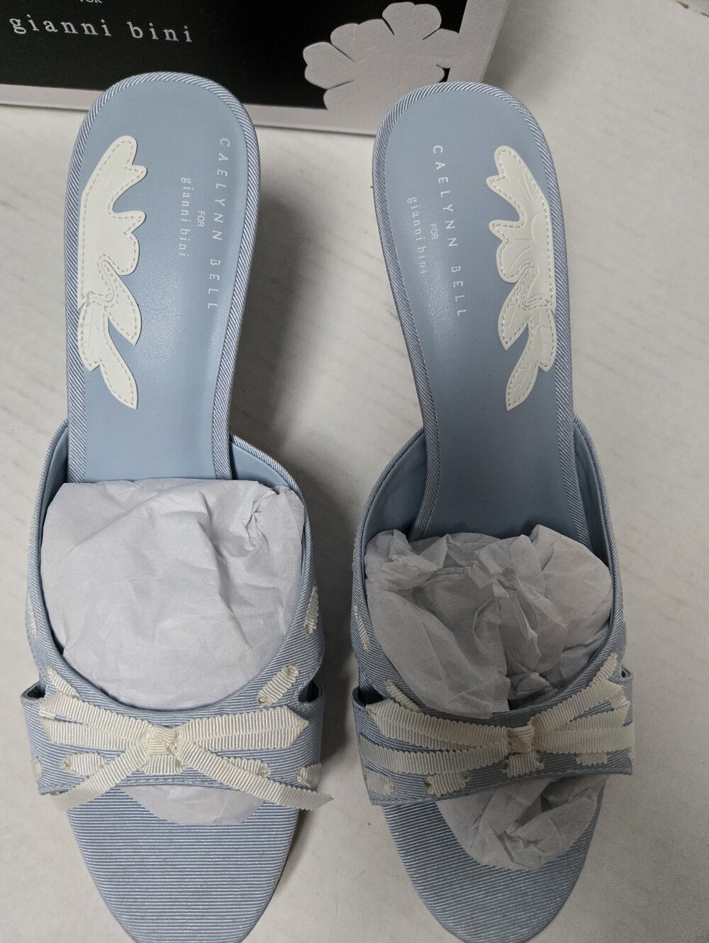 Caelynn Bell for Gianni Bini Womens Meredith Heels Lake Blue Size 11 Sandals NIB - Picture 4 of 10